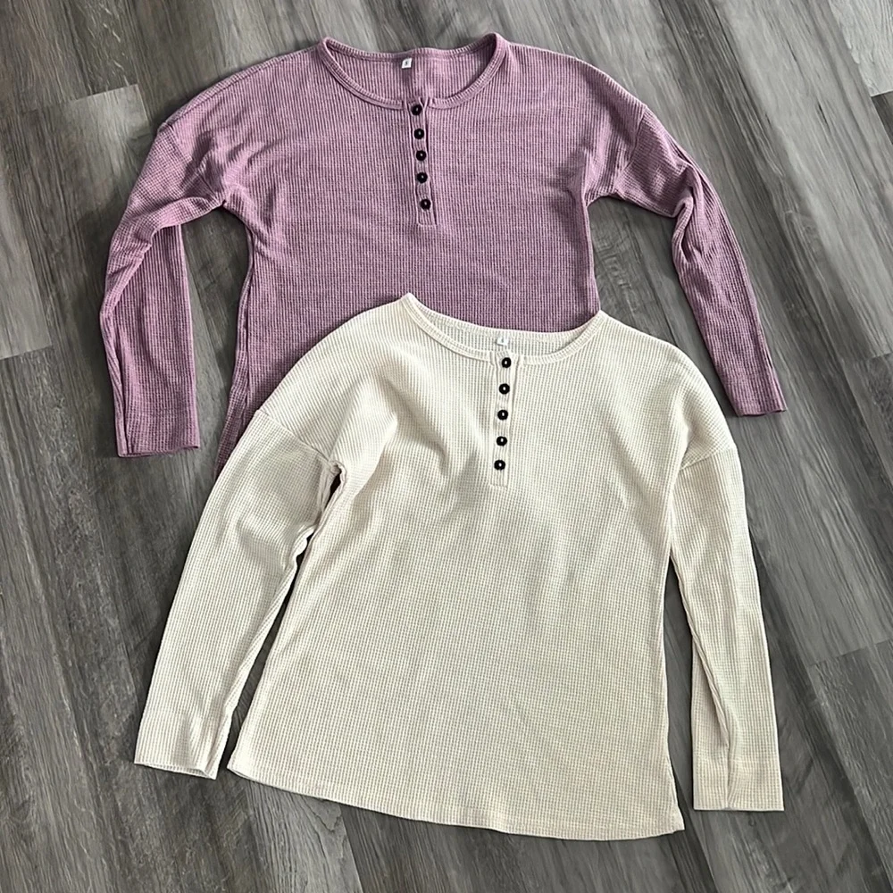 Women long sleeve thermal tops pack of two size small - Picture 2 of 5
